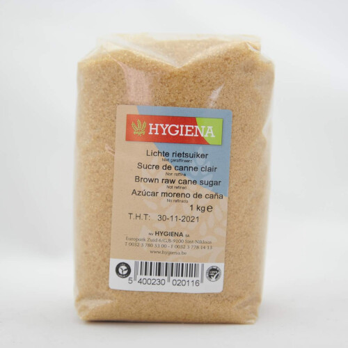 Sucre de canne clair bio - 1 kg - Hygiena