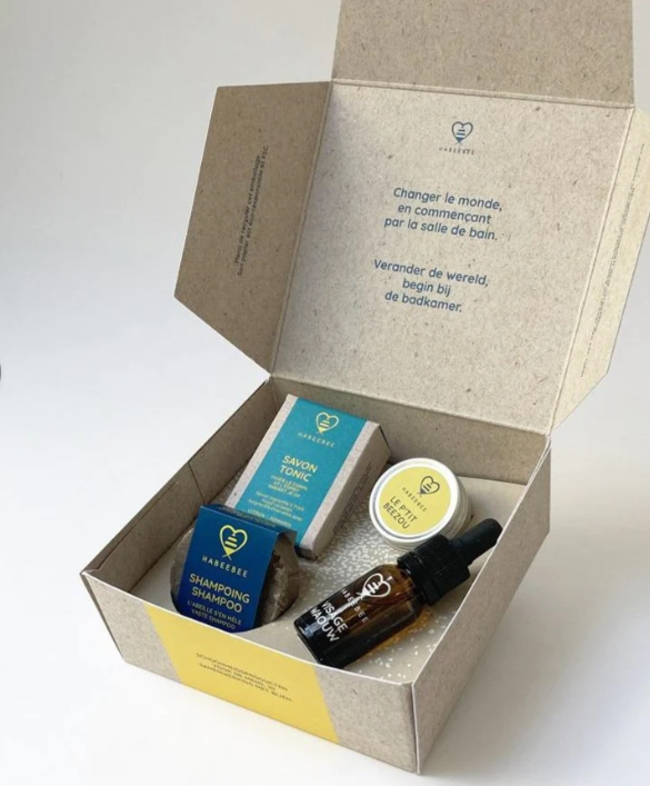 Gift Box &quot;Bee Surprised&quot; - Savon, shampoing, sérum visage &amp; baume à lèvres - Habeebee
