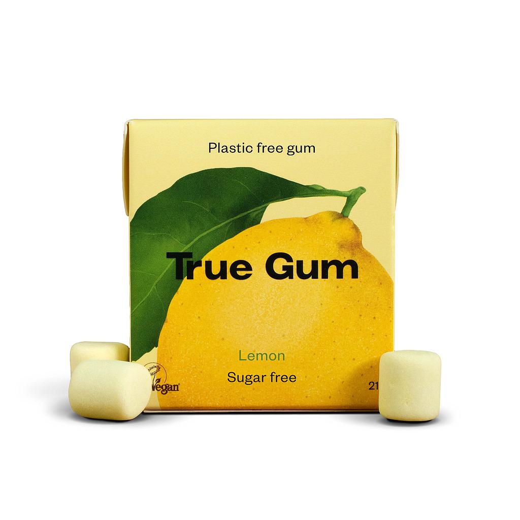 Chewing Gum de plante, biodégradable et sans sucre - Citron - 24 pcs - True Gum