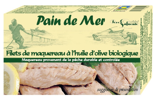 Filets de maquereau à l'huile d'olive bio - 120 gr - Pan Do Mar
