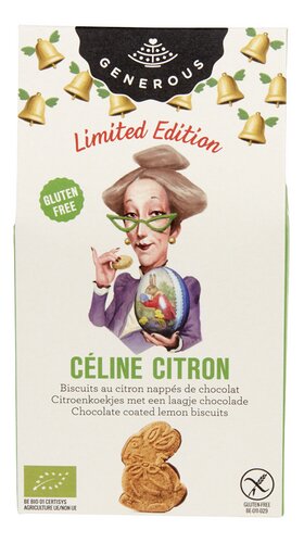 &quot;Céline Citron&quot; - Biscuits (sans gluten) Lapins Citron Chocolat - 140 gr - Generous