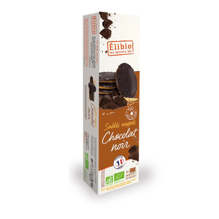 Sablés nappés chocolat noir - 4 x 4 pc - Élibio
