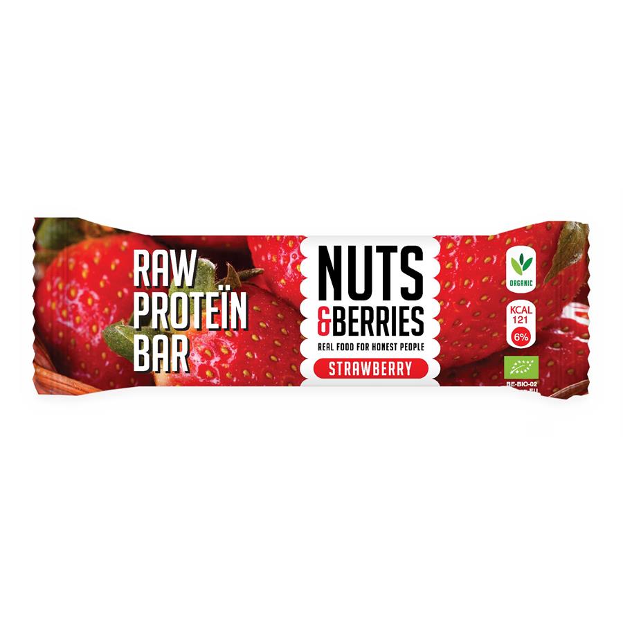 Raw protéine bar fraise - 30g - Nuts &amp; Berries