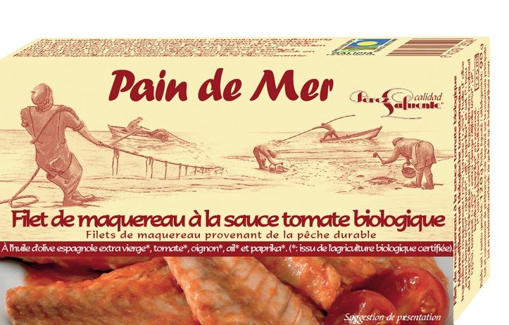 Filets de maquereau à la sauce tomate bio - 120 gr - Pan Do Mar