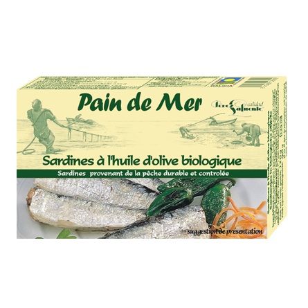 Sardines à l'huile d'olive bio - 120 gr - Pan Do Mar