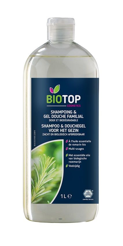 Shampoing gel douche huile essentielle romarin - 1L - BioTop