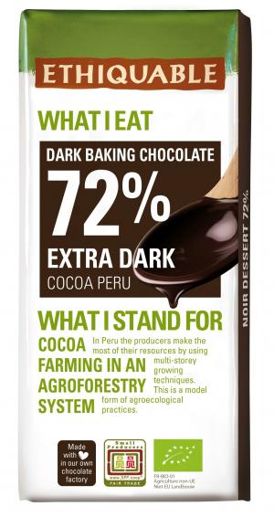 Chocolat Noir Dessert 72% - 200g - Ethiquable